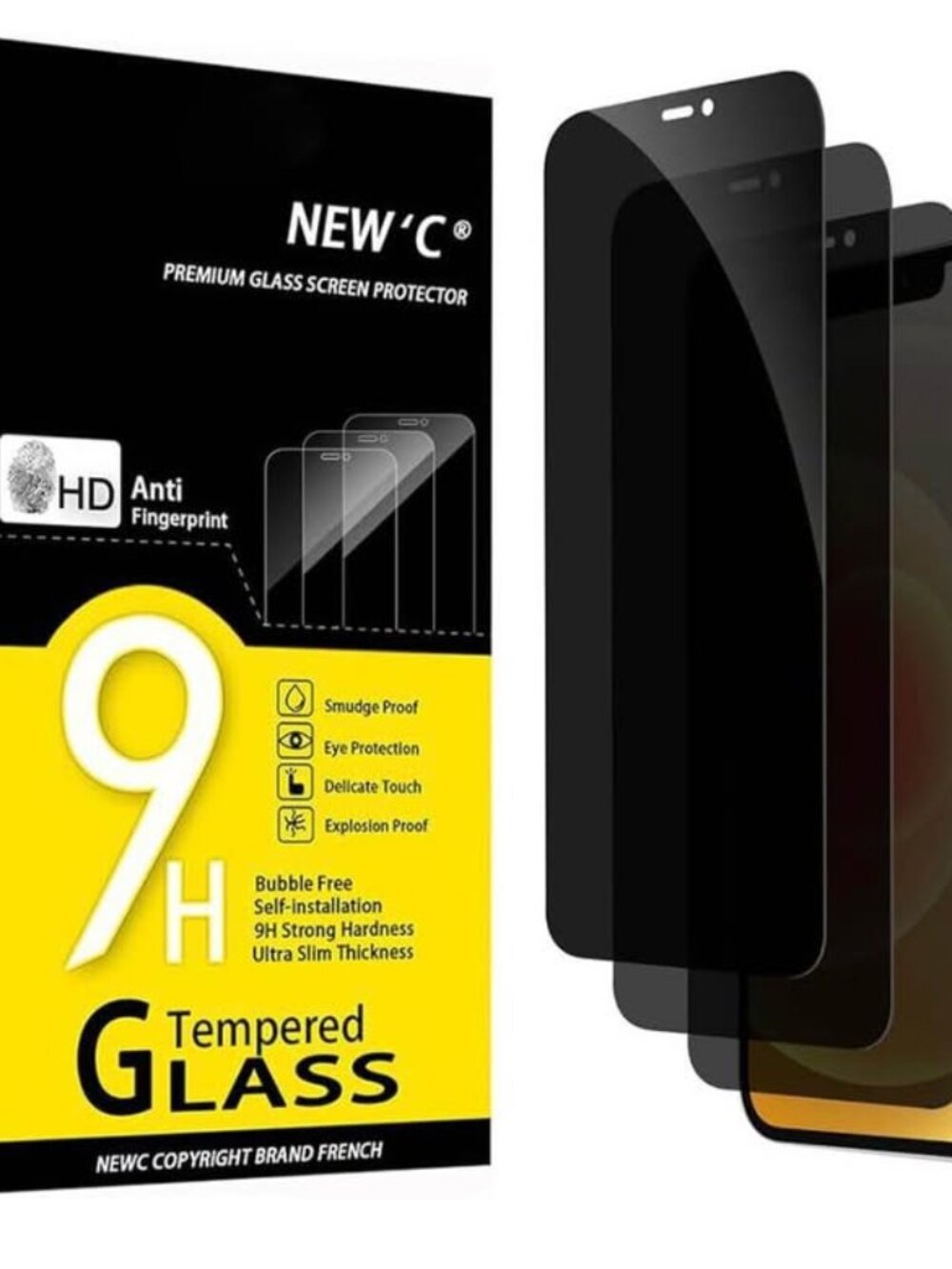 3pcs iPhone 12,iPhone 12 Pro Privacy Screen Protector (6.1")